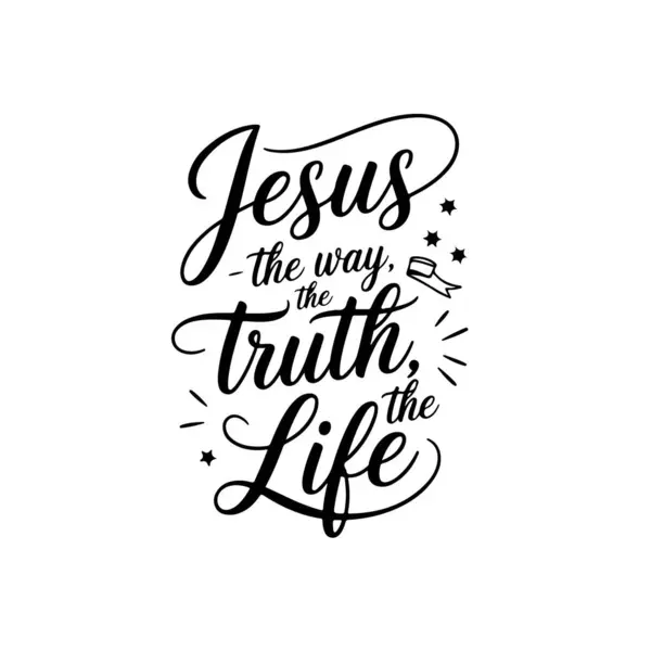 İsa - yol, gerçek, hayat. Beyaz Arkaplanda Vektör Tasarımı İzole Edildi