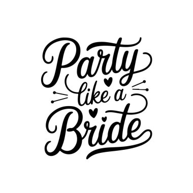 Gelin gibi parti. Beyaz Arkaplanda Vektör Tasarımı İzole Edildi