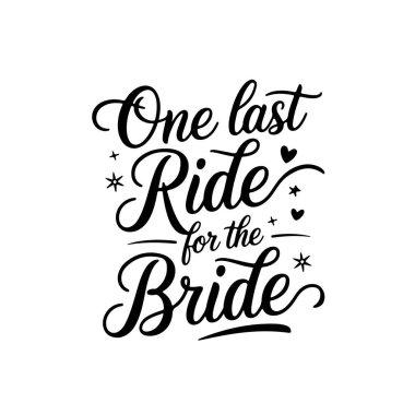 Gelin için son bir gezinti. Beyaz Arkaplanda Vektör Tasarımı İzole Edildi