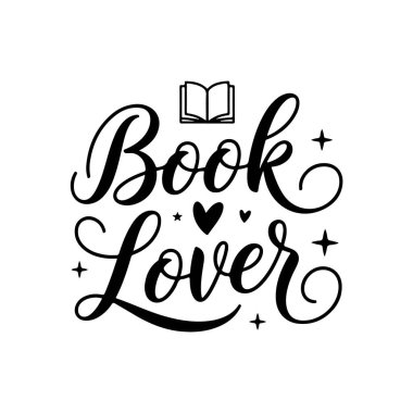 Kitap aşığı. Beyaz Arkaplanda Vektör Tasarımı İzole Edildi