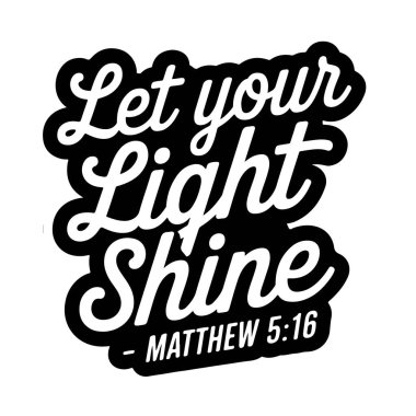 Işığınız parlasın Matthew 5: 16, Beyaz Arkaplanda Ayet Vektör Tasarımı