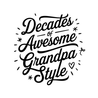 Onlarca yıllık Muhteşem Büyükbaba Tarzı, Büyükbaba Beyaz Arkaplanda Ayrı Tutulmuş Vektör Tasarımı