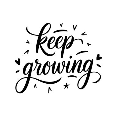 Büyüyen Bitki Alıntıları Vektör Tasarımını Beyaz Arkaplanda İzole Et