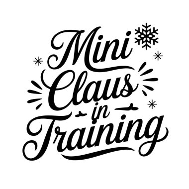 Eğitimdeki mini Noel Baba. Beyaz Arkaplanda Noel Alıntıları Vektör Tasarımı İzole Edildi