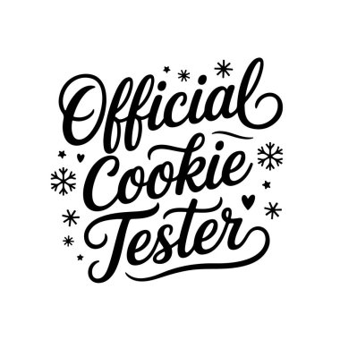 Resmi Kurabiye Testi. Beyaz Arkaplanda Noel Alıntıları Vektör Tasarımı İzole Edildi