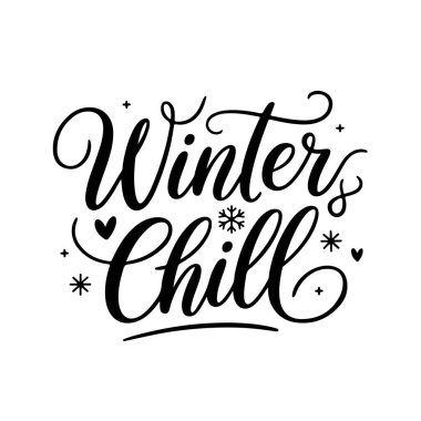 Kış Soğuğu. Beyaz Arkaplanda Kış Alıntıları Vektör Tasarımı İzole Edildi