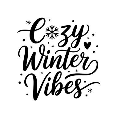 Sıcak Kış Titreşimleri. Beyaz Arkaplanda Kış Alıntıları Vektör Tasarımı İzole Edildi