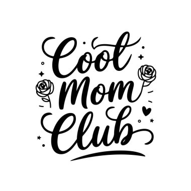 Havalı Anne Kulübü. Anne, Beyaz Arkaplanda Ayırt Edilmiş Vektör Tasarımı