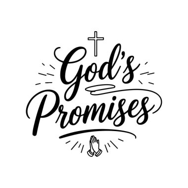 Allah 'ın vaadi budur. İnanç Alıntıları Vektör Tasarımı Beyaz Arkaplanda İzole Edildi