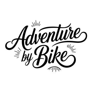 Bisikletle Macera. Beyaz Arkaplanda Vektör Tasarımı İzole Edildi