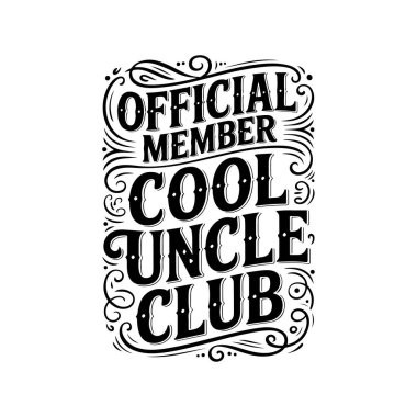 Resmi Üye Havalı Amca Kulübü. Beyaz Arkaplanda Vektör Tasarımı İzole Edildi