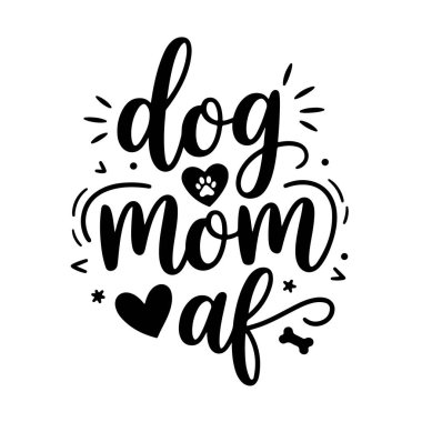 Köpek annesi AF. Köpek Anne Beyaz Arkaplanda Ayırt Edilmiş Vektör Tasarımı