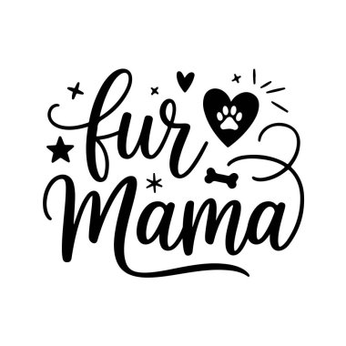 Kürklü anne. Köpek Anne Beyaz Arkaplanda Ayırt Edilmiş Vektör Tasarımı