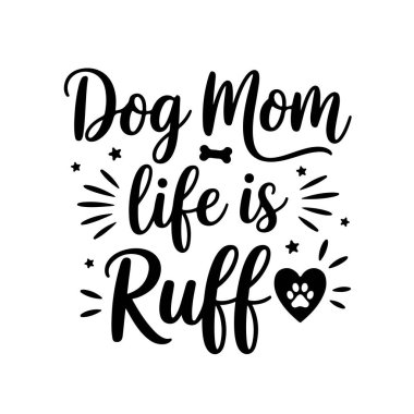 Anne Köpek Ruff 'tur. Köpek Anne Beyaz Arkaplanda Ayırt Edilmiş Vektör Tasarımı