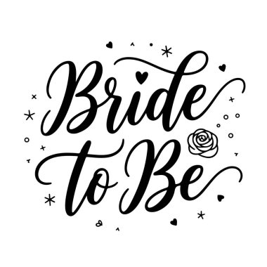 Müstakbel gelin. Gelin Partisi Beyaz Arkaplanda Ayırt Edilmiş Vektör Tasarımı