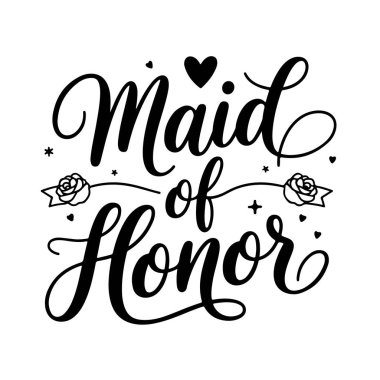 Baş nedime. Gelin Partisi Beyaz Arkaplanda Ayırt Edilmiş Vektör Tasarımı