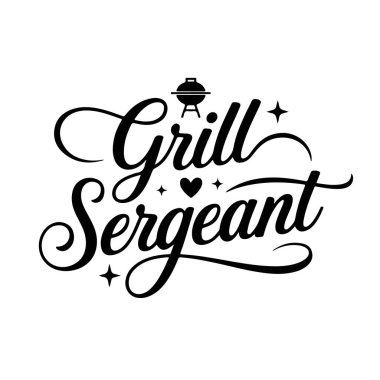 Izgara Çavuşu. Beyaz Arkaplanda Komik Mutfak Alıntıları Vektör Tasarımı İzole Edildi