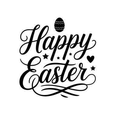 Mutlu Paskalyalar. Paskalya Alıntıları Vektör Tasarımı Beyaz Arkaplanda İzole Edildi