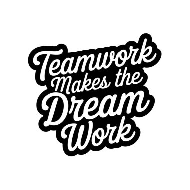 Takım çalışması rüyayı gerçekleştirir. Beyaz Arkaplanda Vektör Tasarımı İzole Edildi