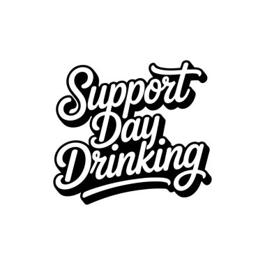 Destek günü içkisi. Beyaz Arkaplanda Vektör Tasarımı İzole Edildi