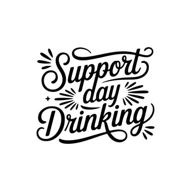 Destek günü içkisi. Beyaz Arkaplanda Vektör Tasarımı İzole Edildi