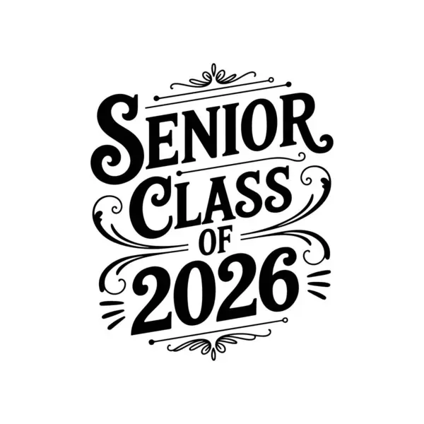 2026 'nın son sınıf öğrencisi. Beyaz Arkaplanda Vektör Tasarımı İzole Edildi