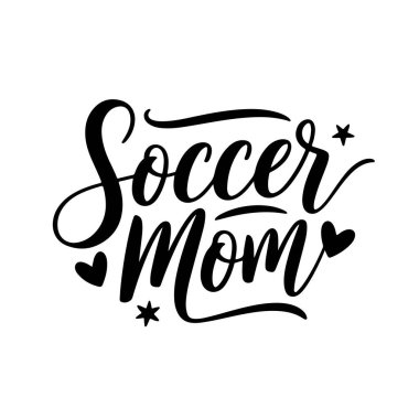 Futbolcu anne. Beyaz Arkaplanda Vektör Tasarımı İzole Edildi