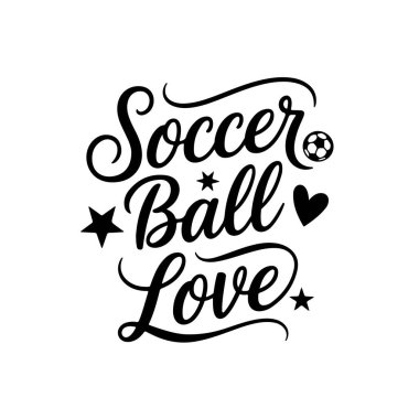 Futbol topu aşkı. Beyaz Arkaplanda Vektör Tasarımı İzole Edildi