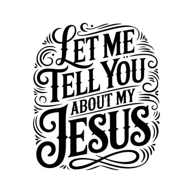 Sana İsa 'mdan bahsedeyim. Beyaz Arkaplanda Vektör Tasarımı İzole Edildi