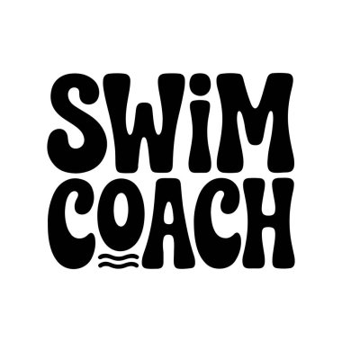 Yüzme koçu. Beyaz Arkaplanda Vektör Tasarımı İzole Edildi