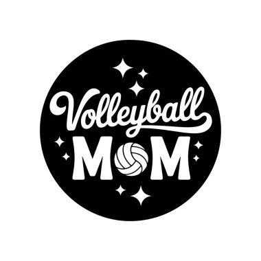 Voleybolcu anne. Beyaz Arkaplanda Vektör Tasarımı İzole Edildi