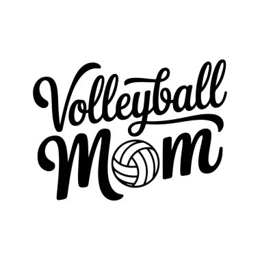 Voleybolcu anne. Beyaz Arkaplanda Vektör Tasarımı İzole Edildi