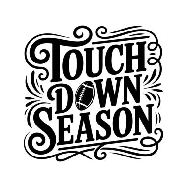 Touch Down sezonu. Beyaz Arkaplanda Vektör Tasarımı İzole Edildi