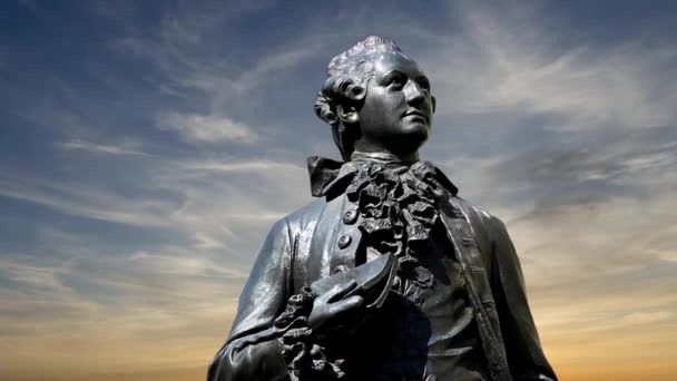 Johann Wolfgang Von Goethen Muistomerkki Leipzigissa Saksassa — kuvapankkivideo