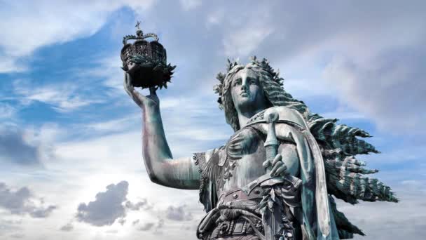 Памятник Германии Нидервальдденкмале Недалеко Рдесхайма Германия — стоковое видео
