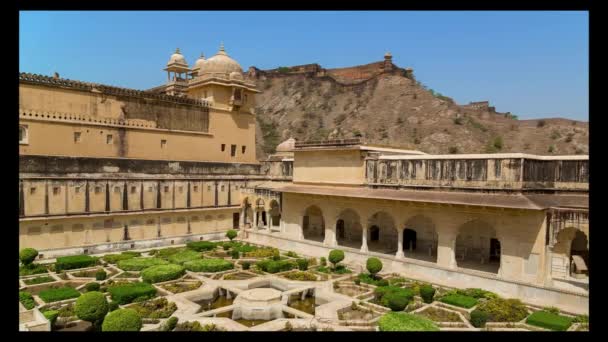 Jaipur Daki Amber Fort Binası — Stok video