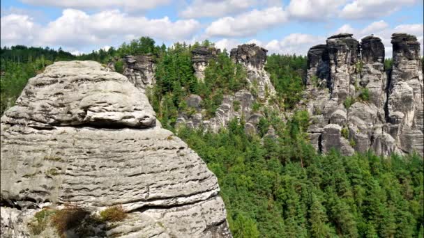 Schsische Schweiz Adalah Taman Nasional Jerman Yang Terkenal Dengan Batu — Stok Video