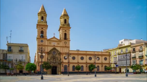 Kostel San Antonia Náměstí San Antonio Cádiz — Stock video