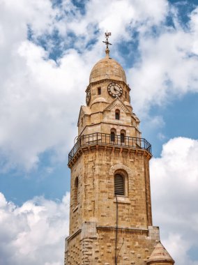 Kudüs 'teki kilise parçası, Kudüs' teki Zion Dağı 'ndaki Dormition Abbey' deki çan kulesi.