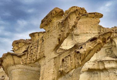 Bolnuevo, Las Gredas, Mazarron erozyonları görünümü. Murcia, İspanya