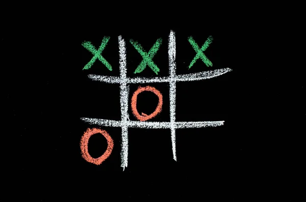 stock image  game tic-tac-toe on blackboard