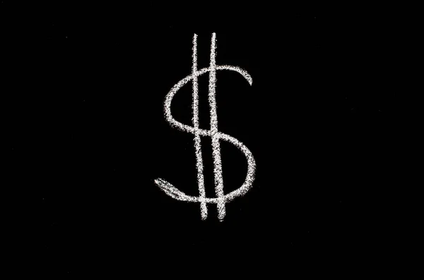 Символ Долара Намальований Дошці — стокове фото