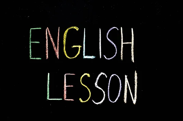 Kolorowy Znak Lekcja Angielskiego Tablicy — Zdjęcie stockowe