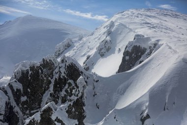 Skiing, Skier, Freeski - freeride, man snowboarding downhill, winter freeride extreme sport