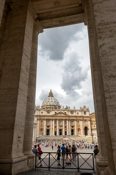 Kilátás Szent Péter Bazilika Kupolájára Vatikán Róma Olaszország — Stock Fotó
