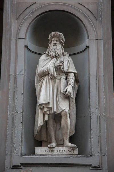 Florence Italy Leonardo Vinci Statue Uffizi Gallery Royalty Free Stock Photos