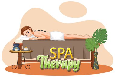 Sıcak taş masajı yapılan bir kadın.