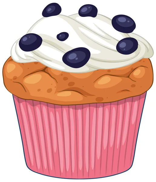Blueberry Muffin Isolated Illustration — Stock Vector