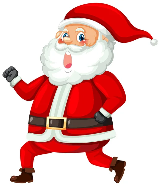 Papai Noel Andando Pose Ilustração — Vetor de Stock