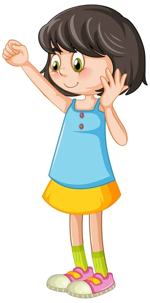 Ilustrasi Karakter Kartun Gadis Cute - Stok Vektor